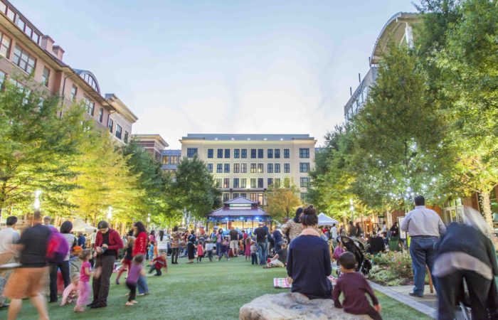 Retail Mixed Use; Town Center; Movies; Festivals; Ice Rink; Seasonal Programming; Rockville Maryland; Design; Landscape Architecture
