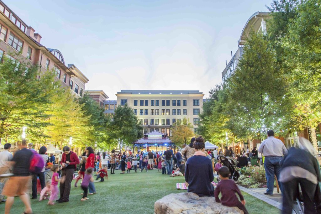 Retail Mixed Use; Town Center; Movies; Festivals; Ice Rink; Seasonal Programming; Rockville Maryland; Design; Landscape Architecture