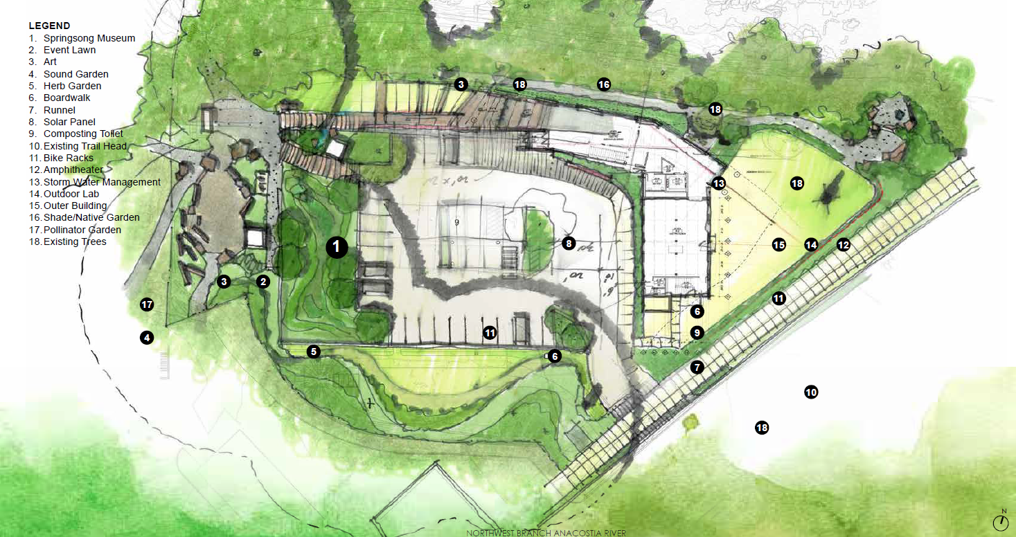 The landscape design for the Springsong Museum cultivates a sense of wonder, drawing visitors into a multisensory journey that deepens their appreciation of the natural world.